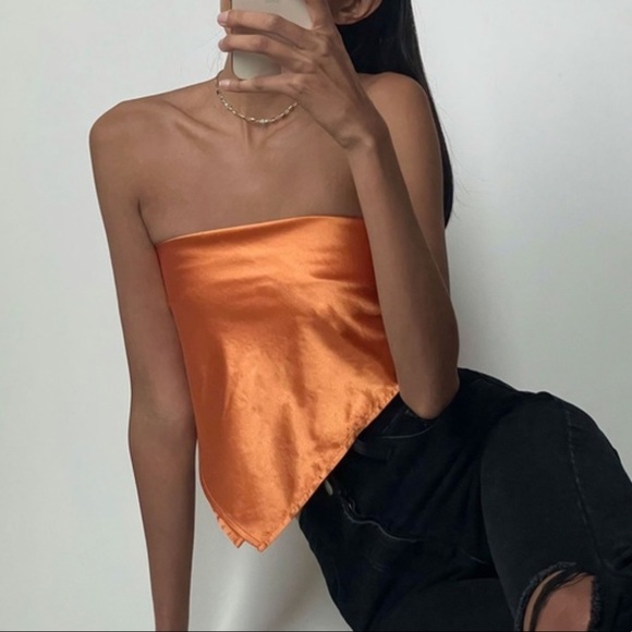 Princess Polly Scarf Tie Top - Orange - Picture 2 of 5